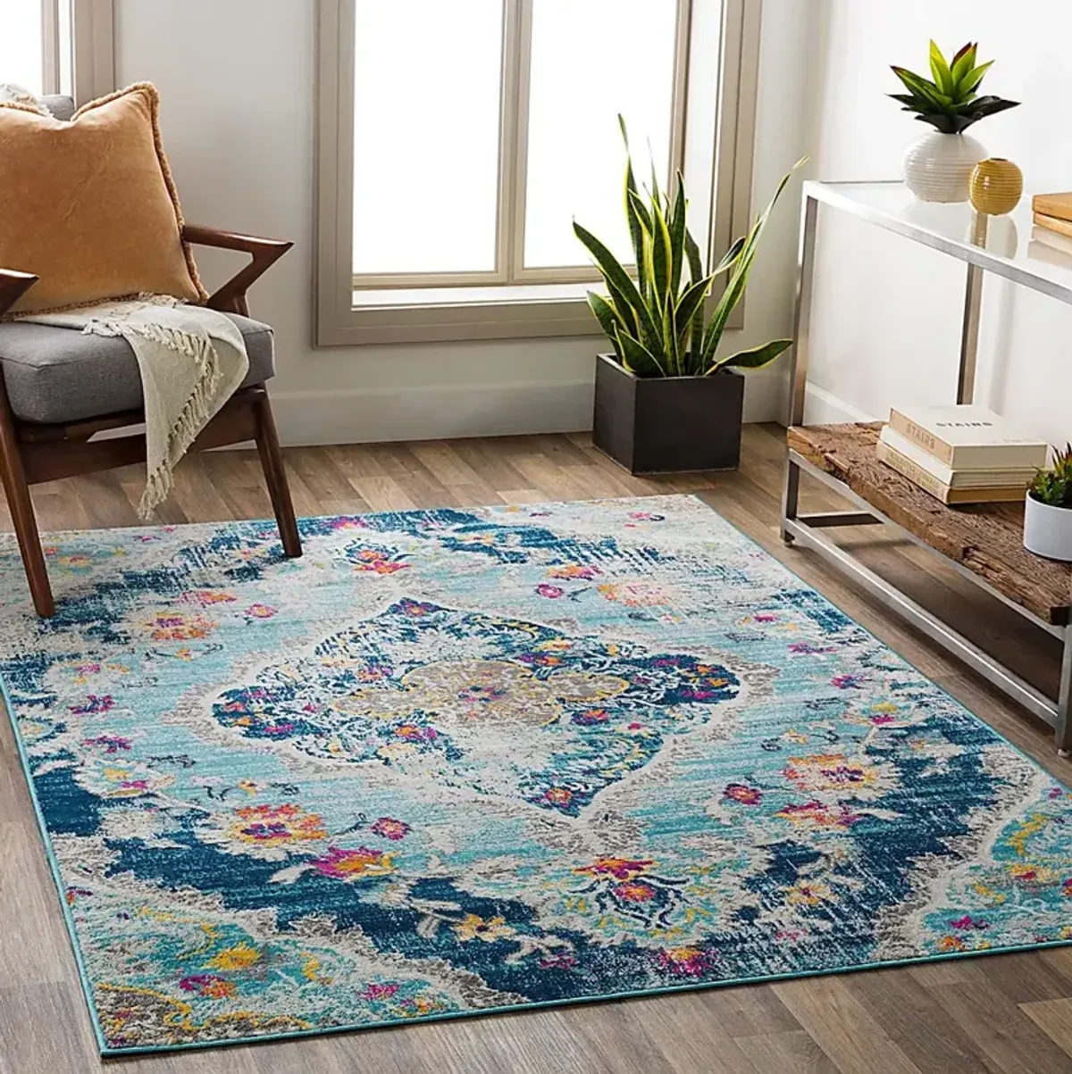 Loransa I Blue 6'7 x 9' Rug