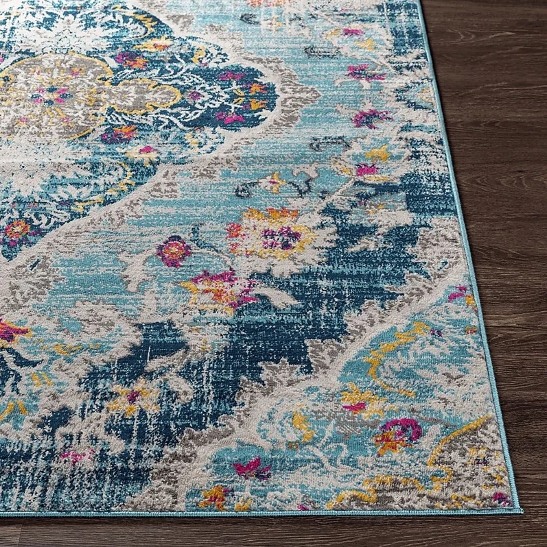 Loransa I Blue 6'7 Square Rug