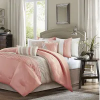 Sunayra Coral 7 Pc Queen Comforter Set
