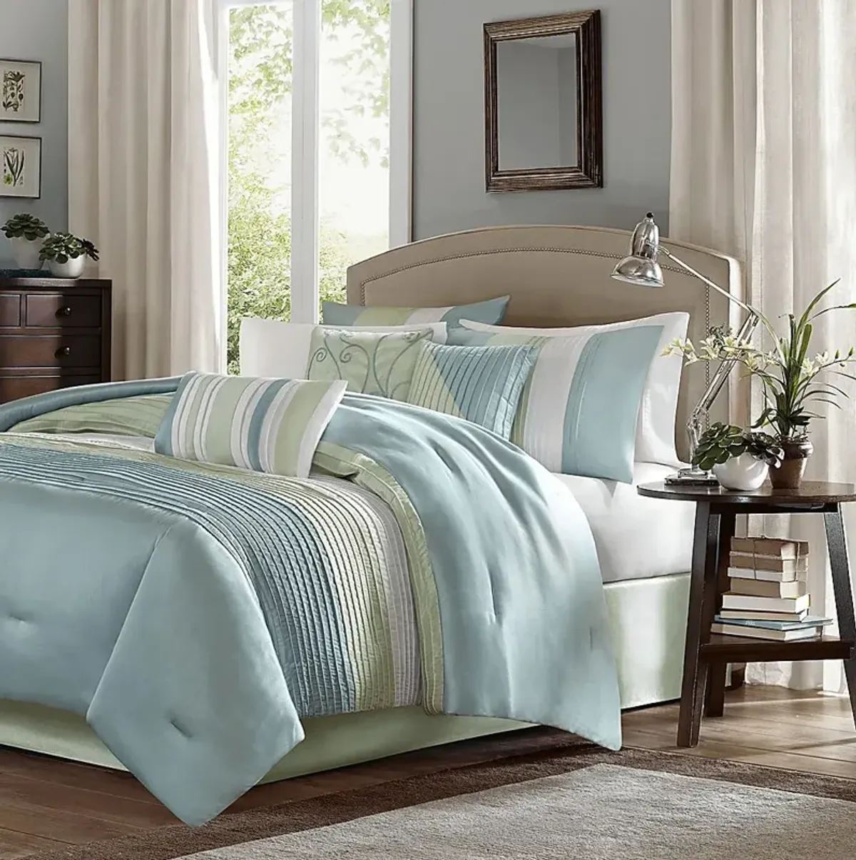 Trerose Green 7 Pc Full Comforter Set