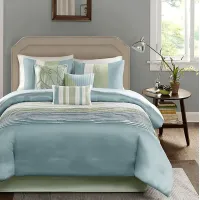 Trerose Green 7 Pc  California King Comforter Set