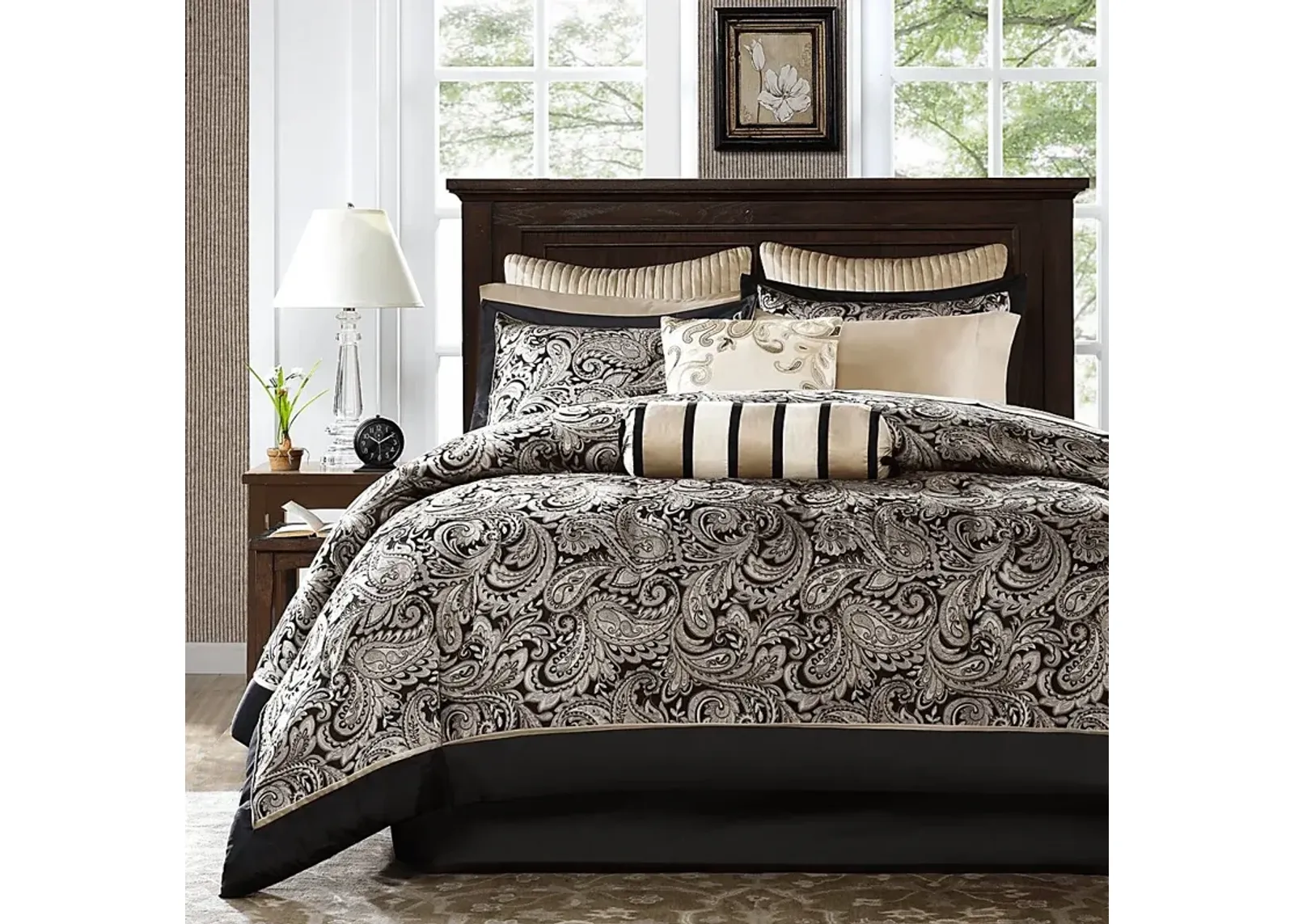 Wellesy Black 12 Pc California King Comforter Set