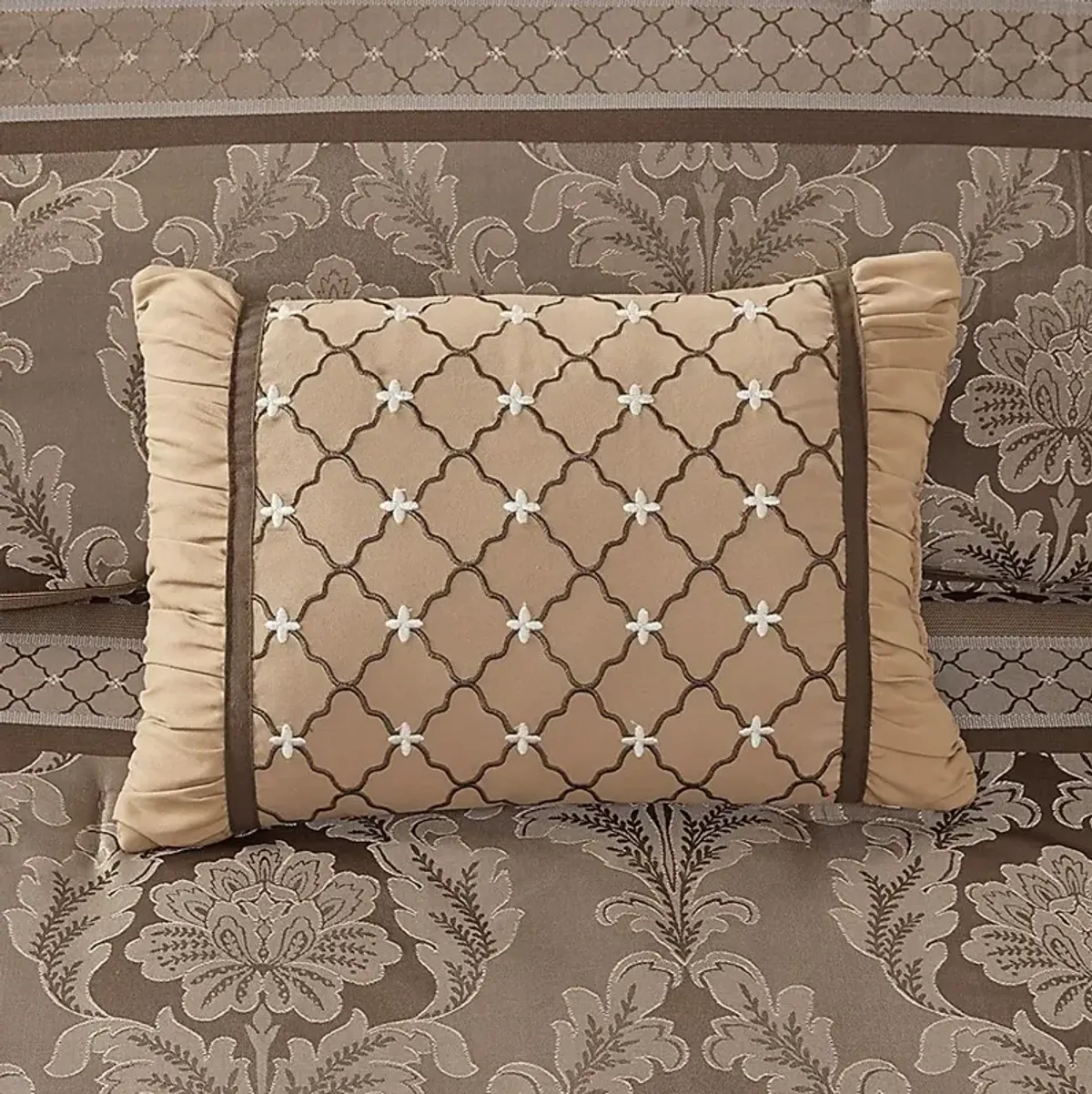 Yewell Brown 7 Pc California King Comforter Set