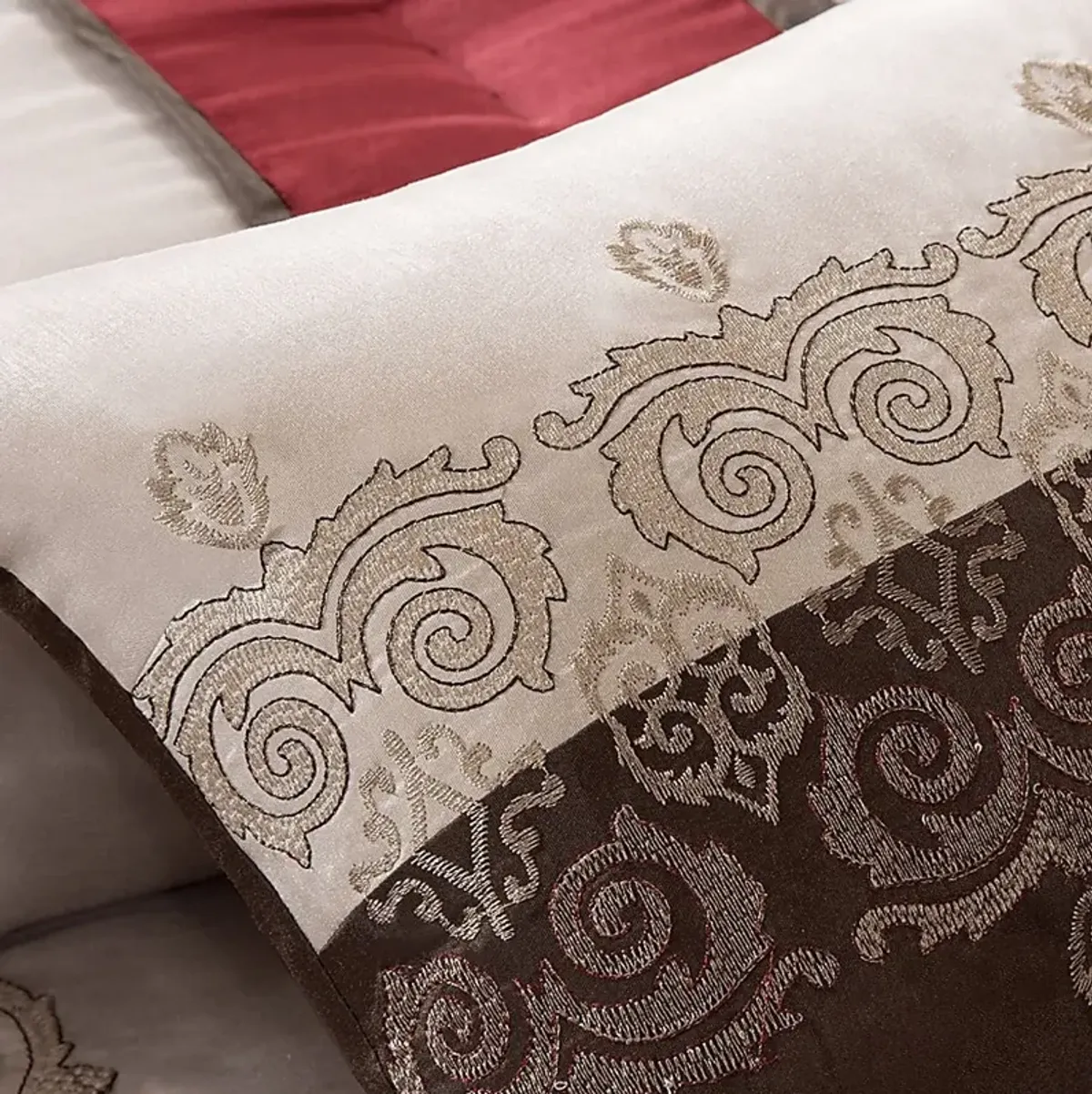 Aragonne Red 7 Pc Queen Comforter Set