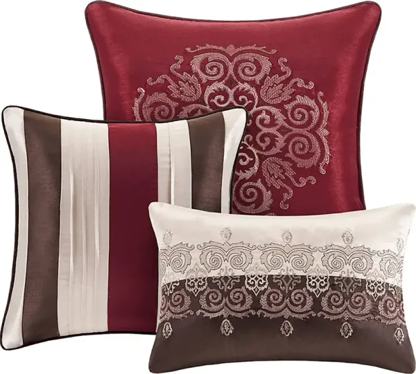Aragonne Red 7 Pc King Comforter Set