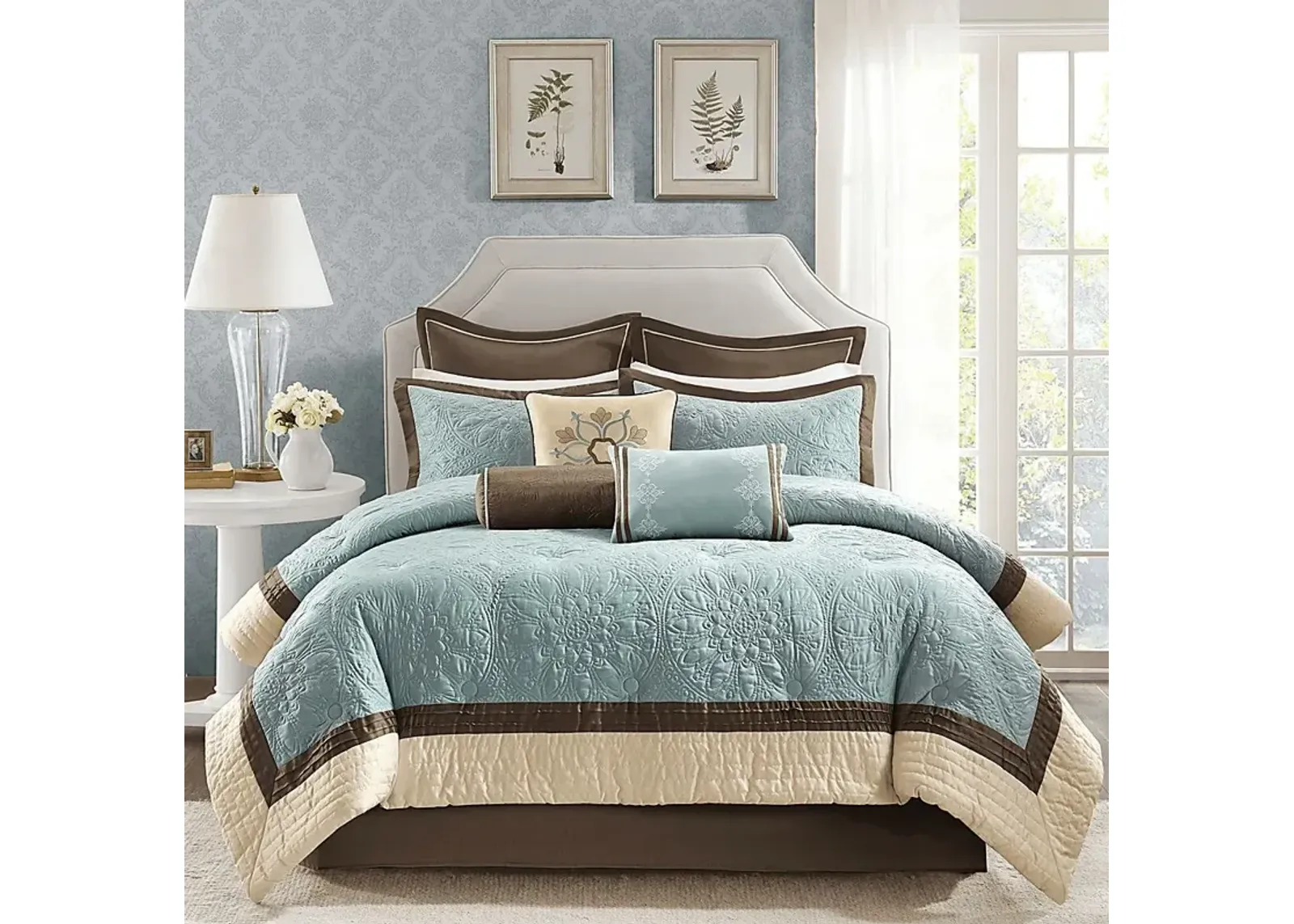 Bellecastle Blue 9 Pc King Comforter Set