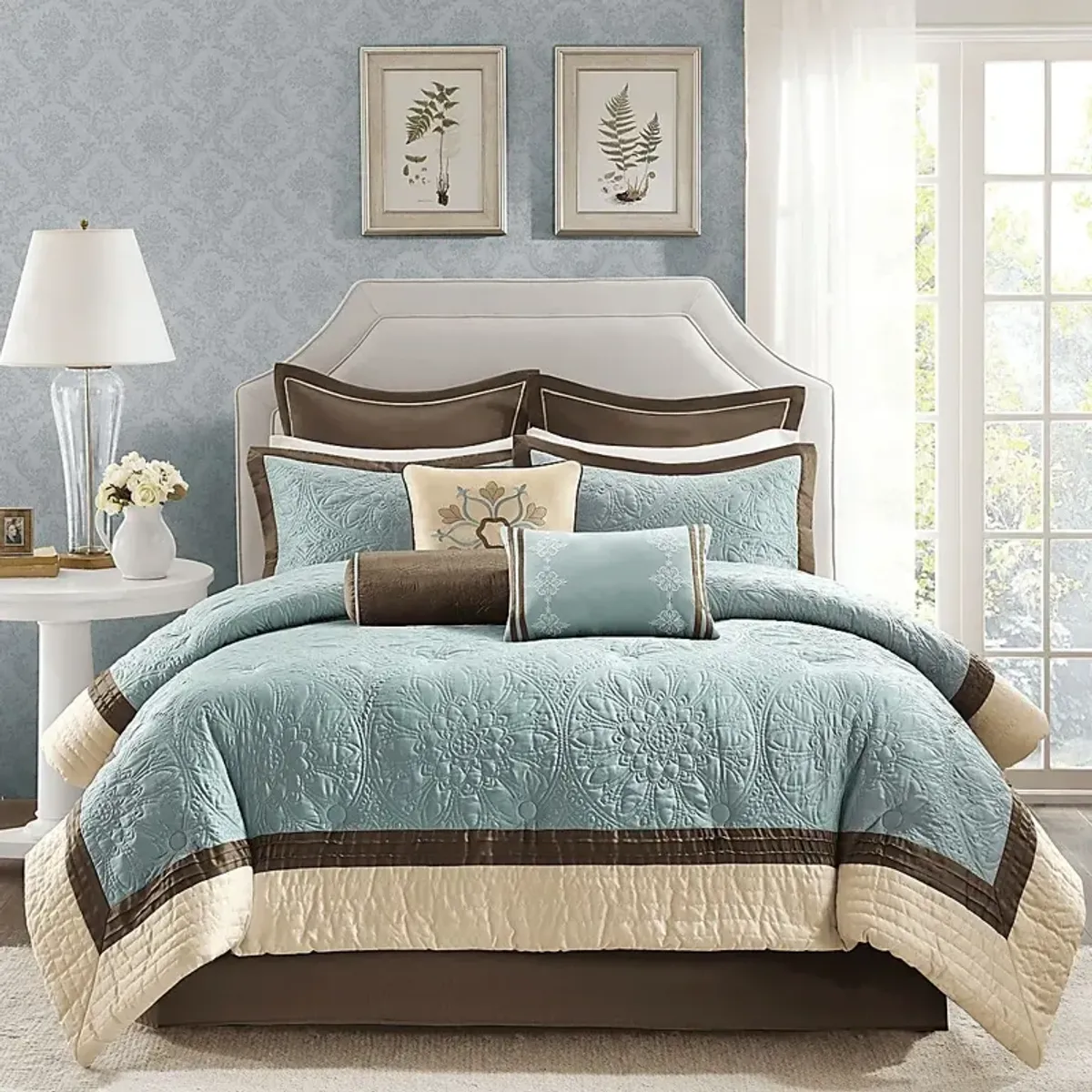 Bellecastle Blue 9 Pc King Comforter Set