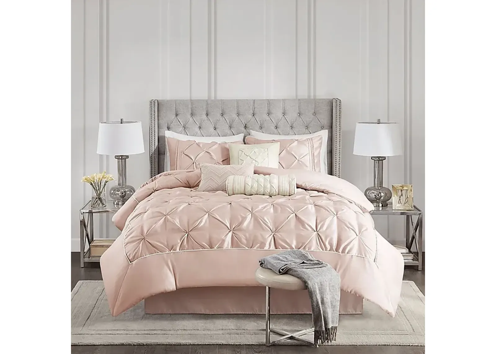 Bradish Blush 7 Pc Queen Comforter Set