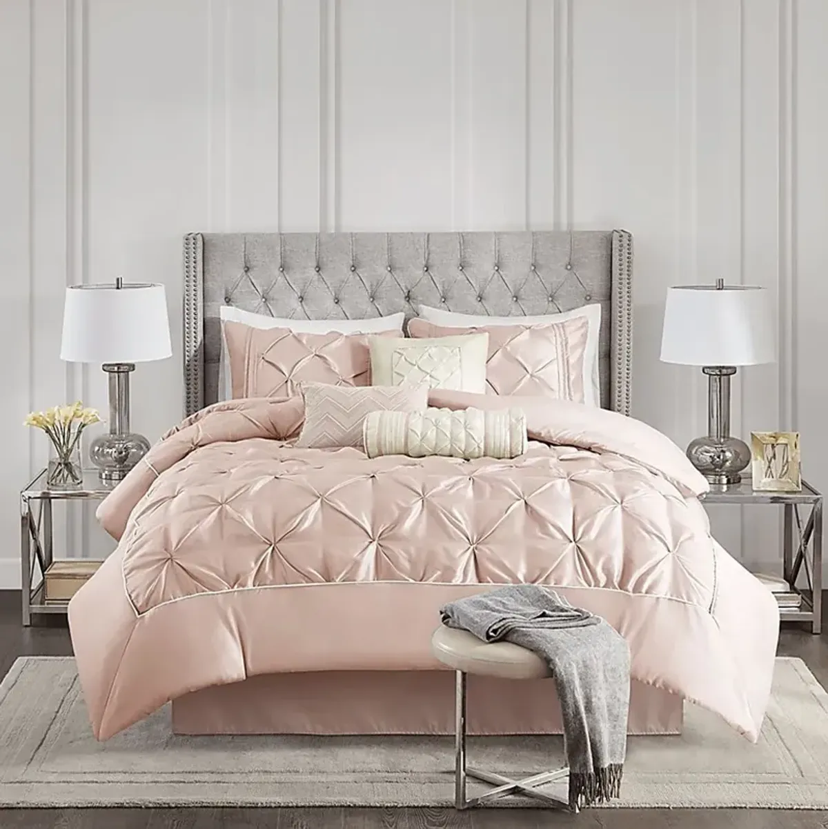 Bradish Blush 7 Pc Queen Comforter Set