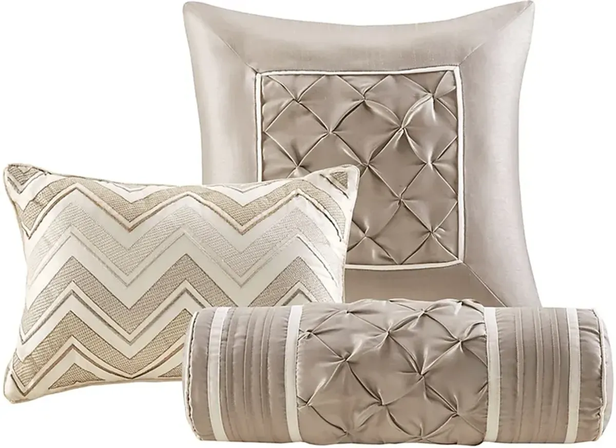 Bergerae Ivory 7 Pc Full Comforter Set