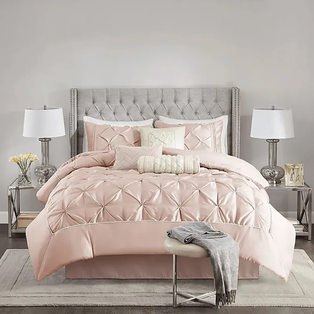 Bradish Blush 7 Pc Full Comforter Set