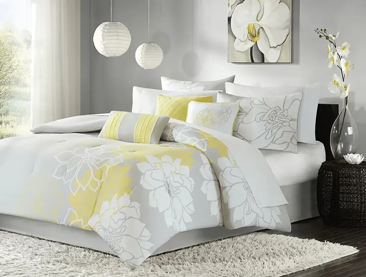 Cabildo Yellow 7 Pc California King Comforter Set