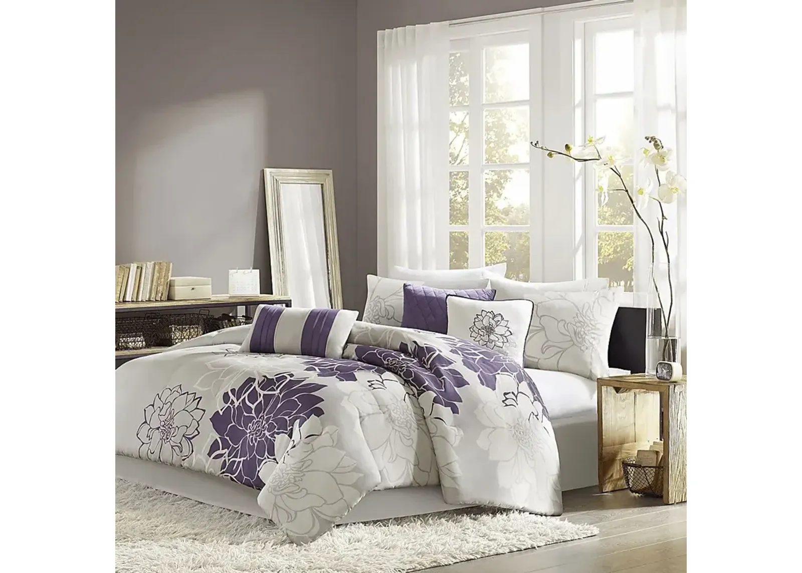 Cabildo Purple 7 Pc California King Comforter Set