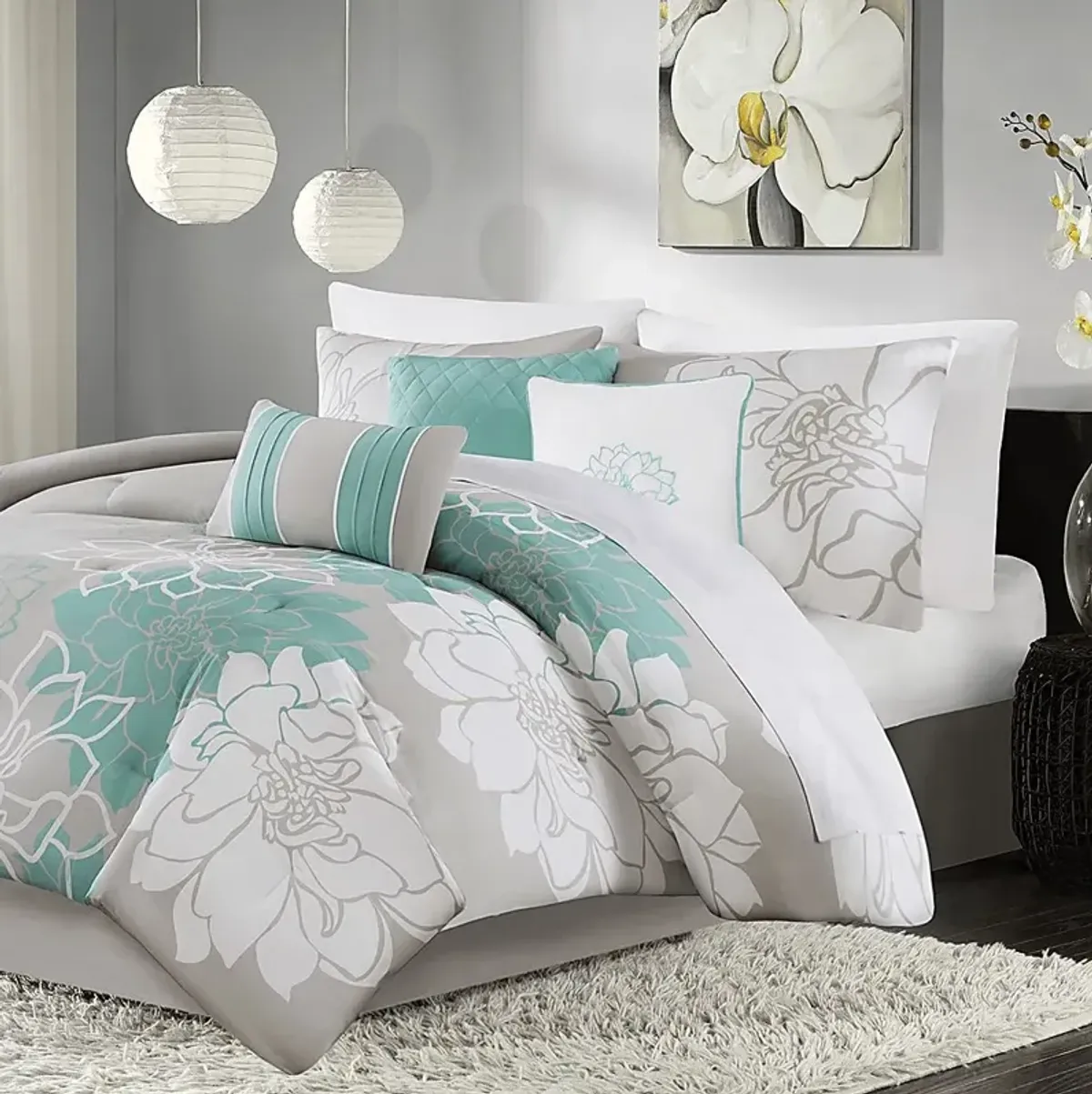 Cabildo Blue 7 Pc Queen Comforter Set