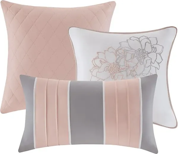 Cabildo Gray Blush 7 Pc Queen Comforter Set
