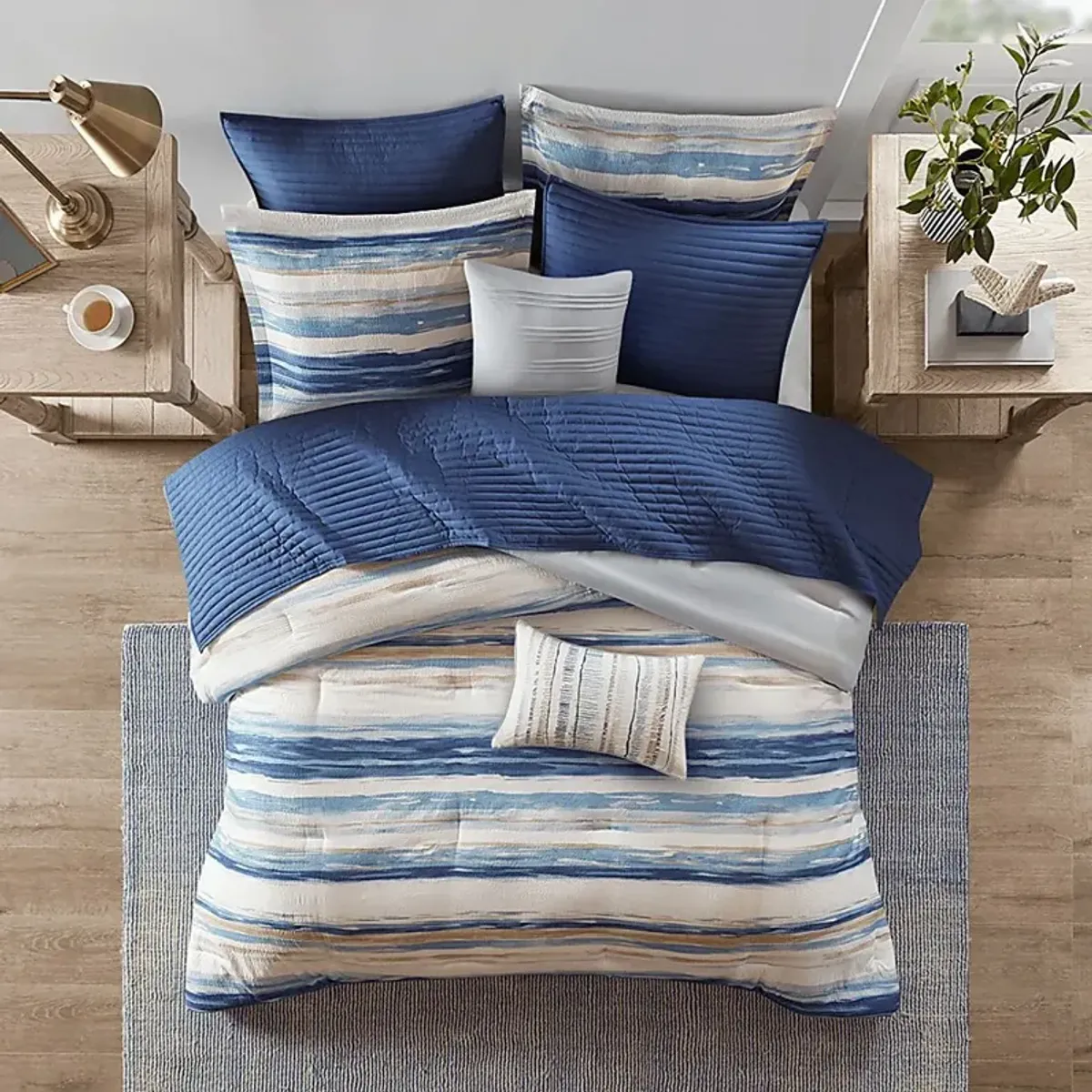 Capedeville Blue 8 Pc Full/Queen Comforter Set