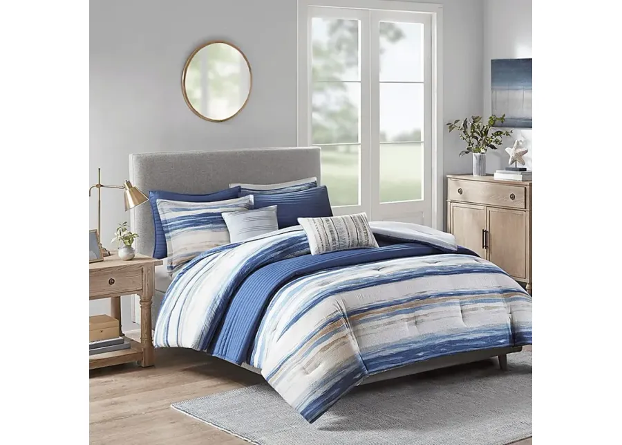 Capedeville Blue 8 Pc Full/Queen Comforter Set