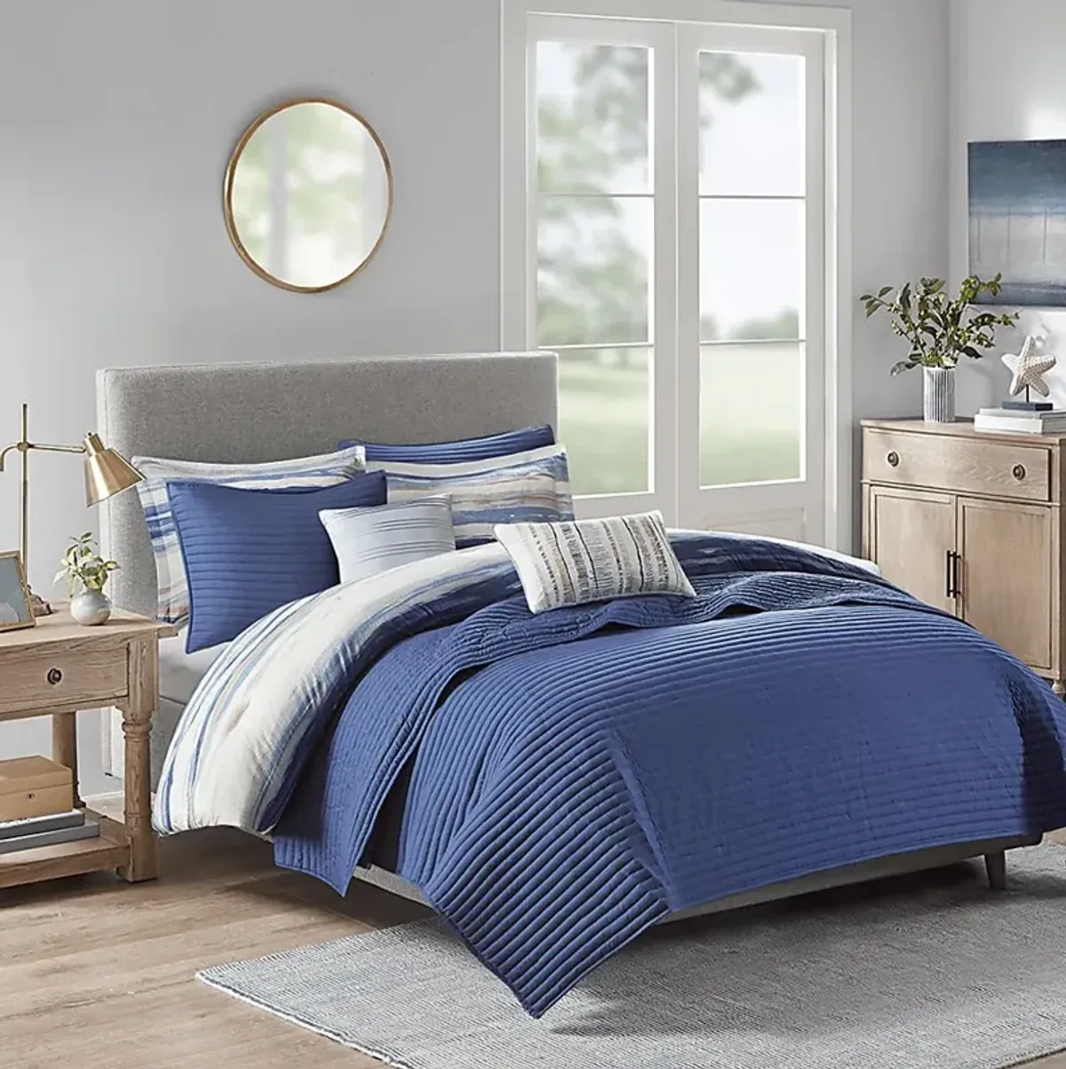 Capedeville Blue 8 Pc King/California King Comforter Set