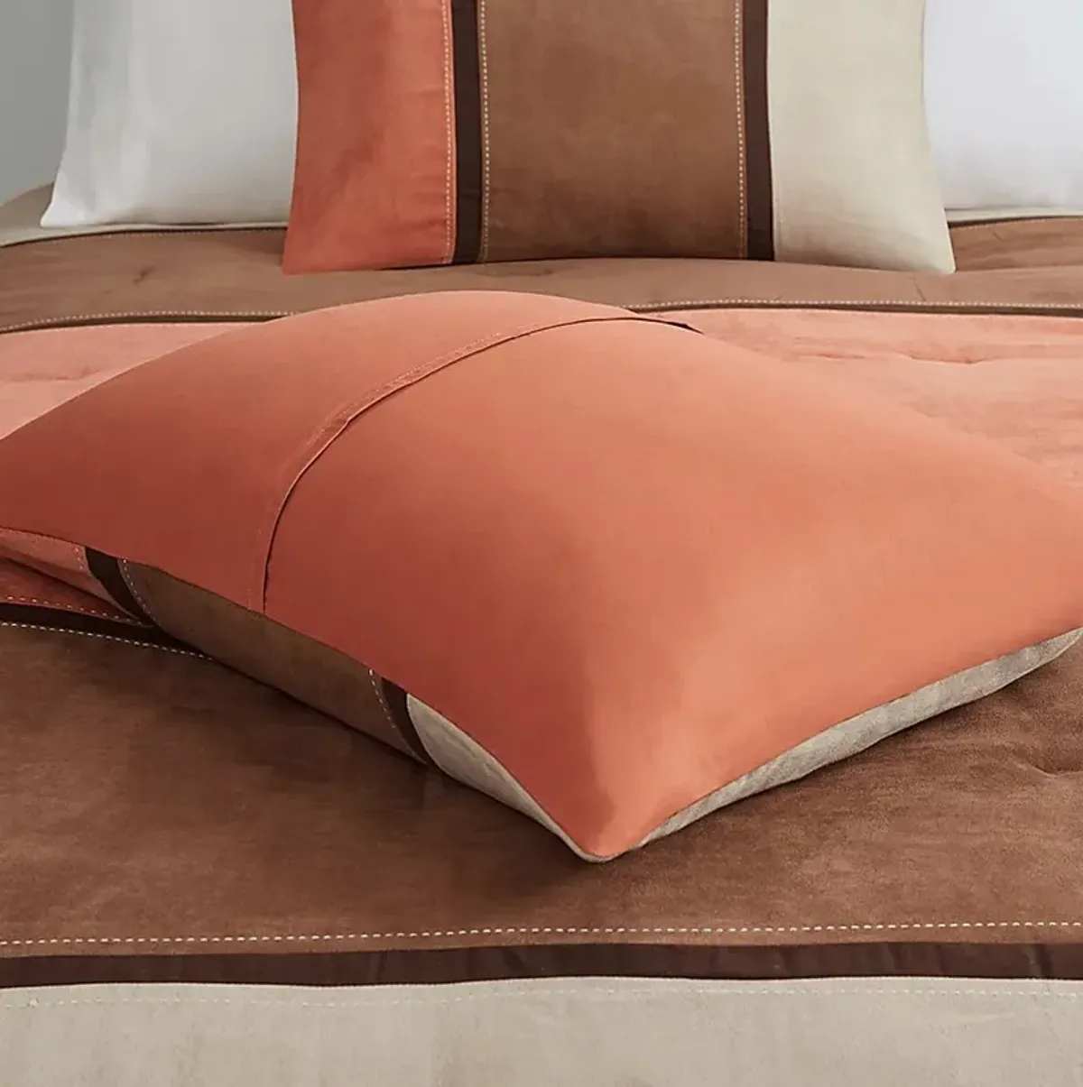 Colapissa Coral Brown 7 Pc California King Comforter Set