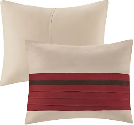 Clouet Red 7 Pc Queen Comforter Set