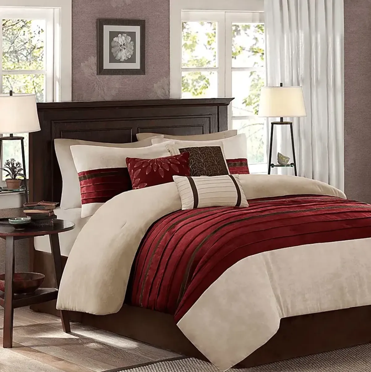 Clouet Red 7 Pc King Comforter Set