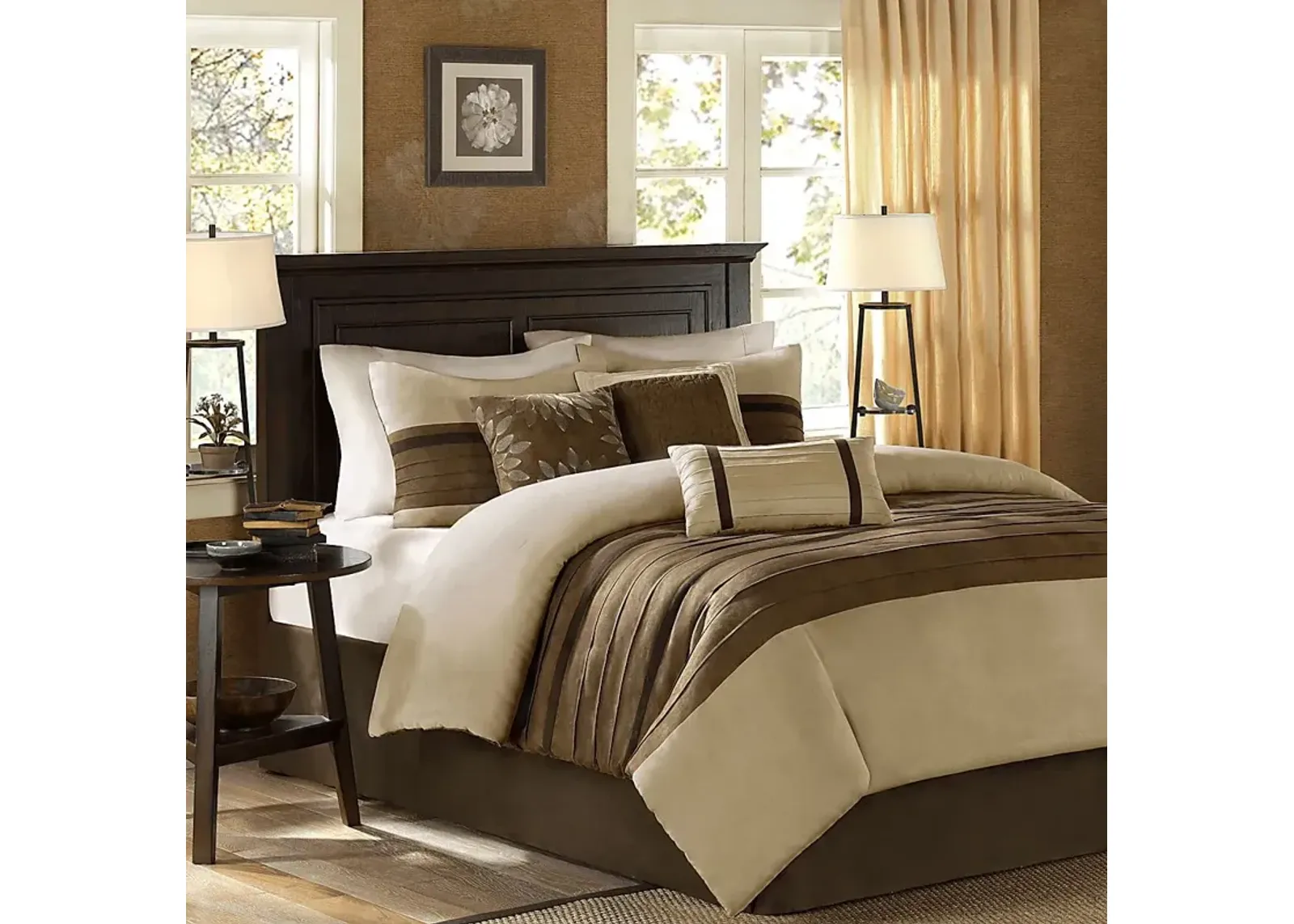 Clouet Brown 7 Pc Full Comforter Set