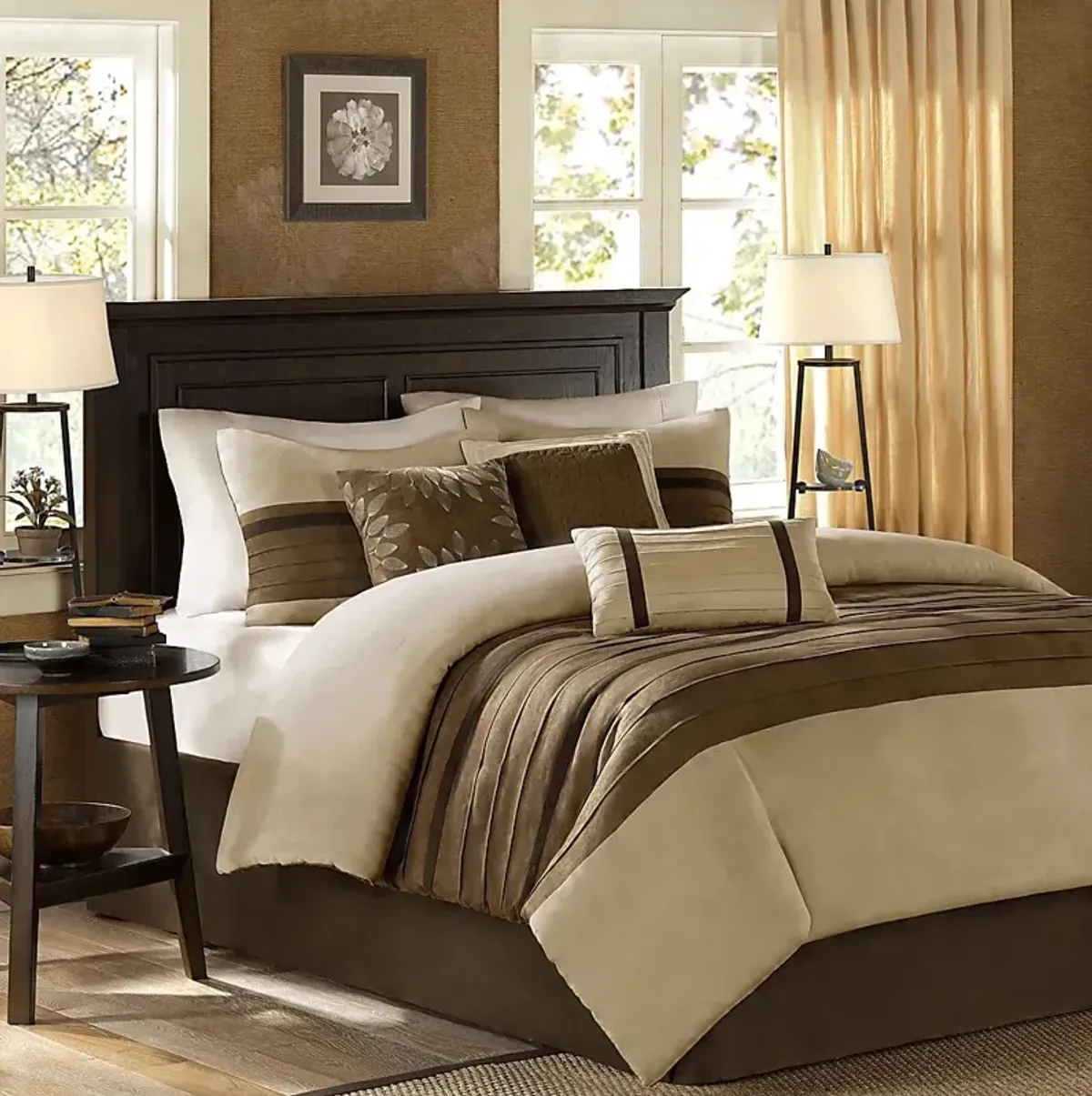 Clouet Brown 7 Pc Full Comforter Set