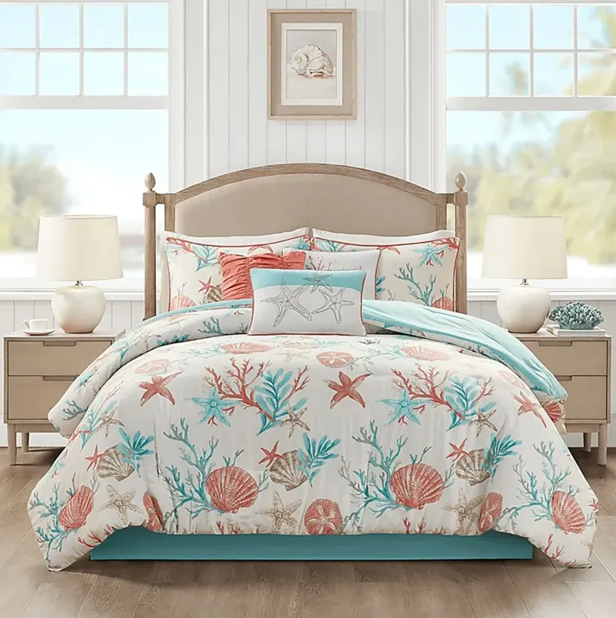 Craigie Coral 7 Pc King Comforter Set