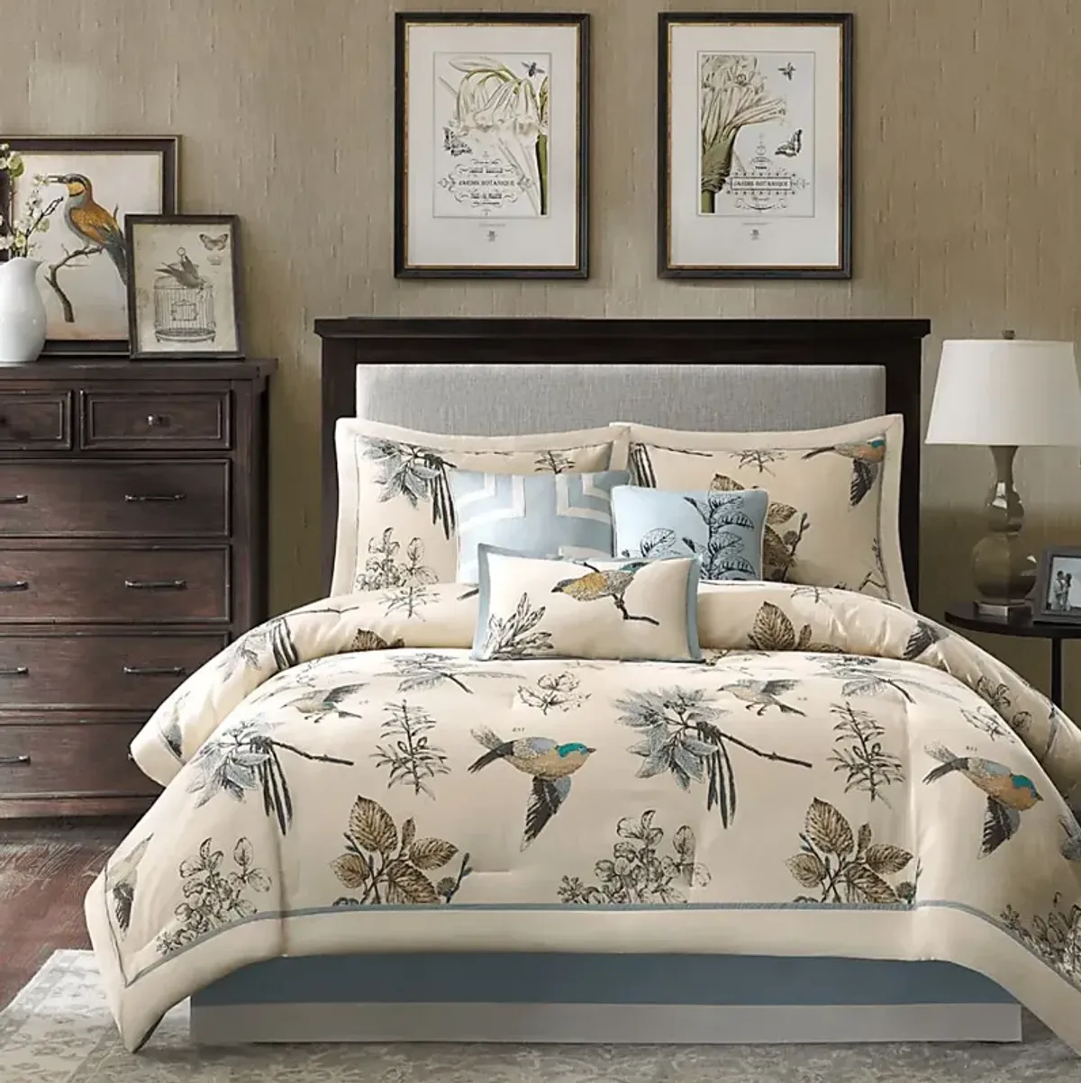 Desaix Taupe 7 Pc Queen Comforter Set