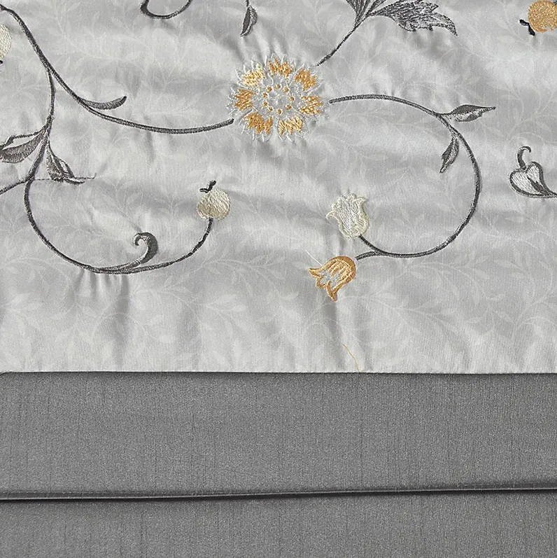 Dodt Yellow Gray 7 Pc Queen Comforter Set