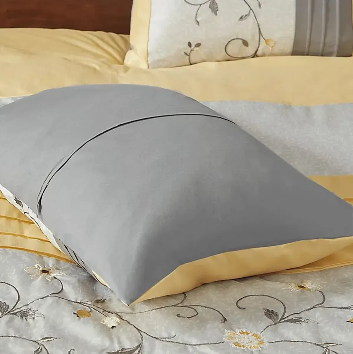 Dodt Yellow Gray 7 Pc King Comforter Set