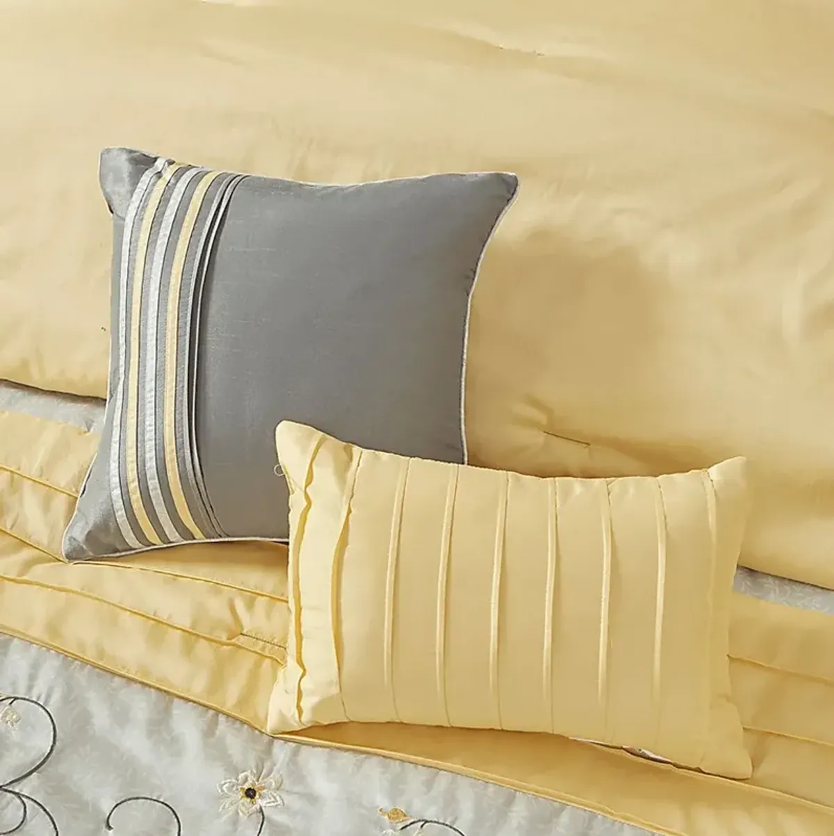 Dodt Yellow Gray 7 Pc King Comforter Set