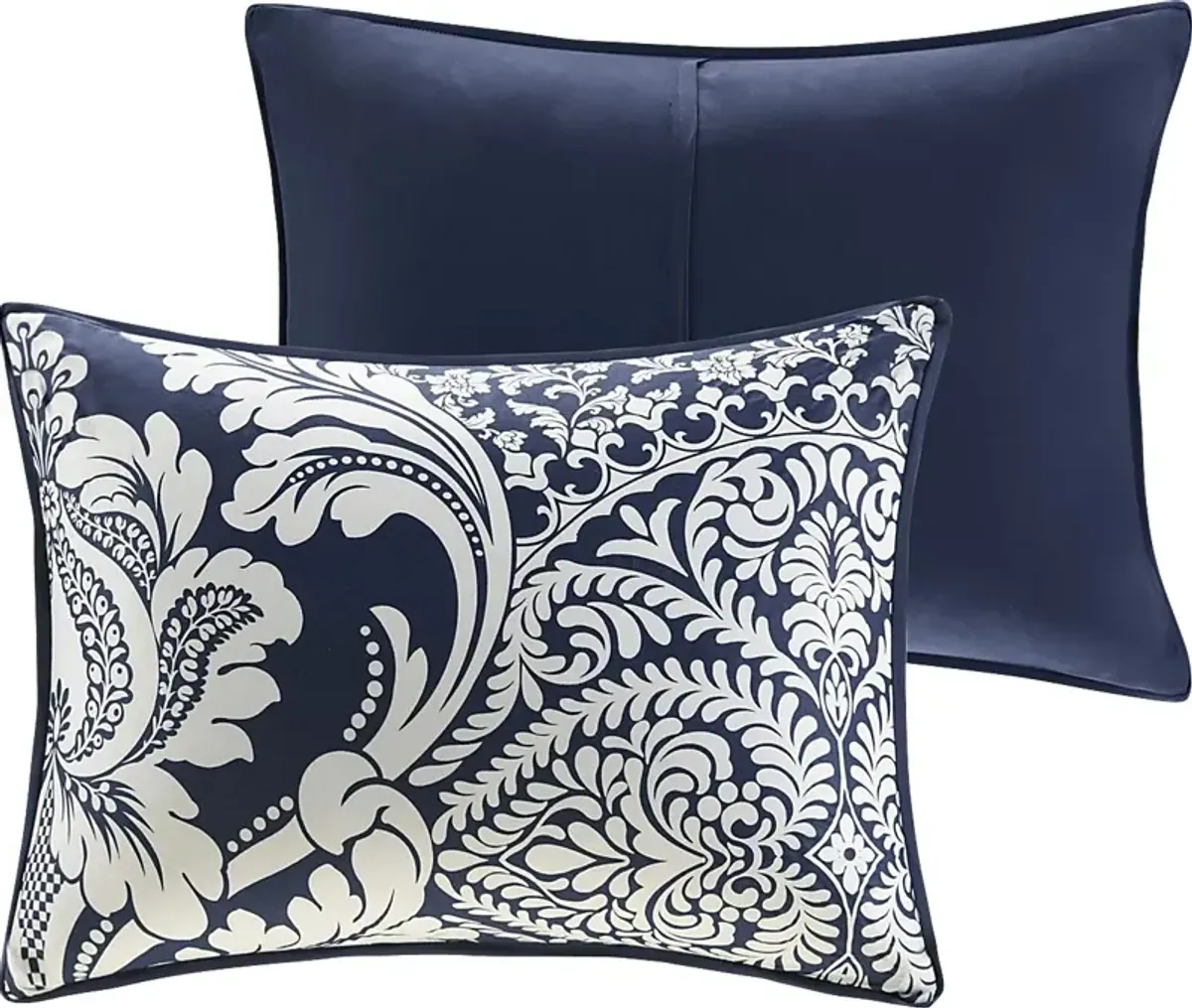 Hedwige Blue 7 Pc Queen Comforter Set