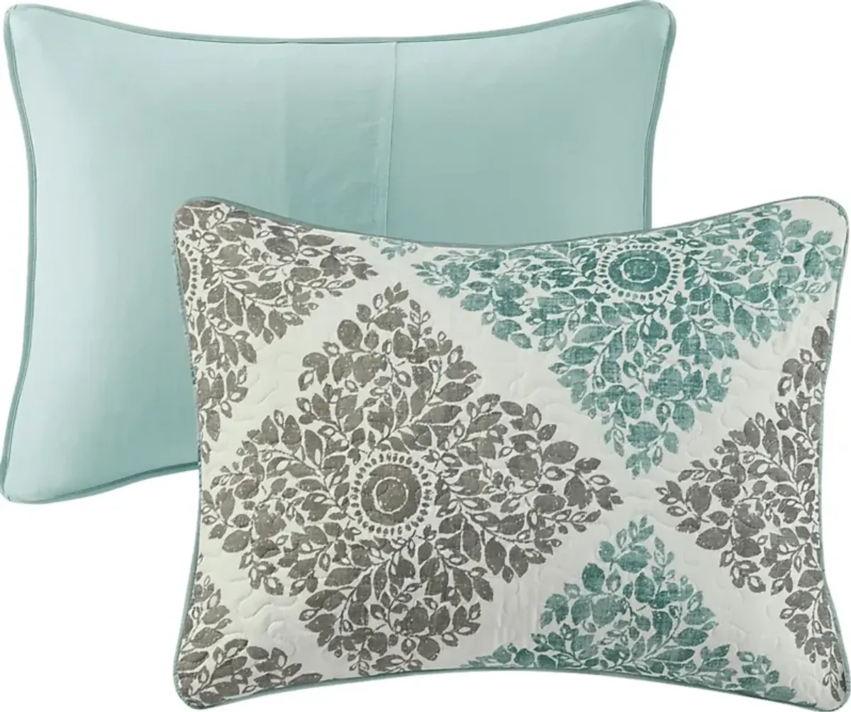 Joulee Blue 6 Pc Full/Queen Coverlet Set