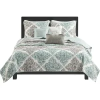 Joulee Blue 6 Pc Full/Queen Coverlet Set