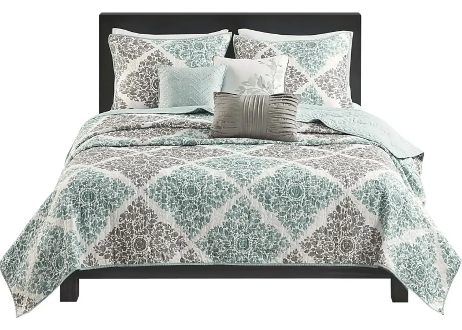 Joulee Blue 6 Pc King/California Coverlet Set