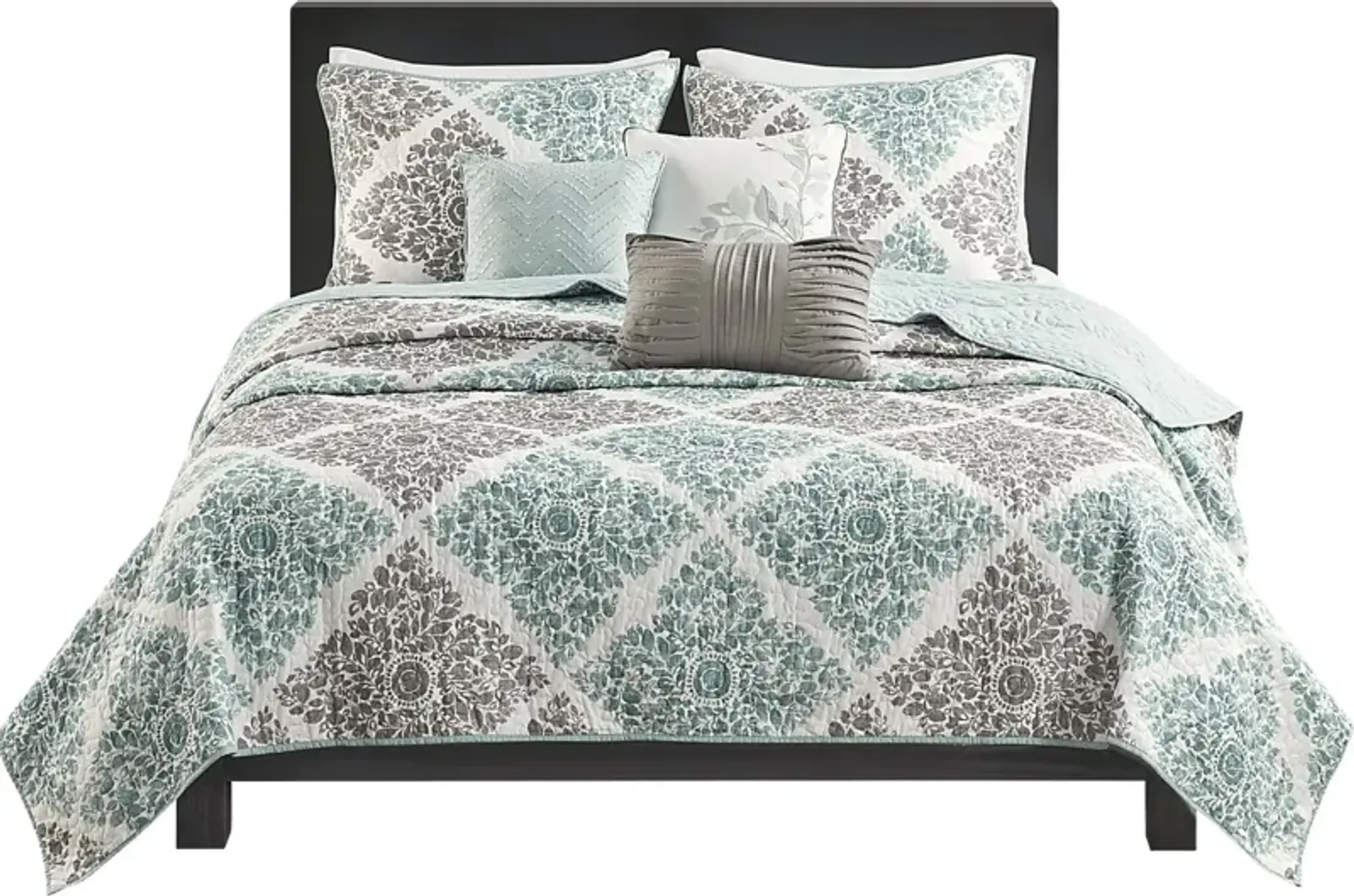 Joulee Blue 6 Pc King/California Coverlet Set