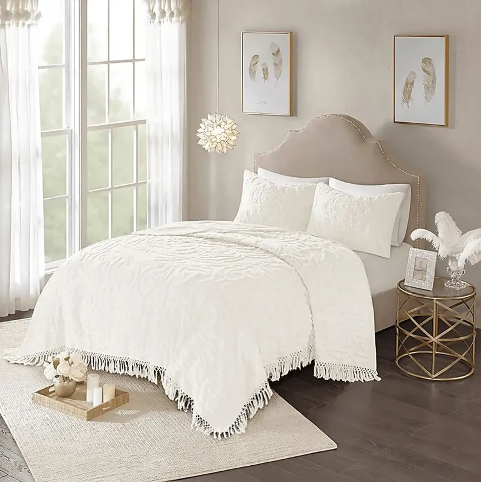 Kerlee White 3 Pc King/California King Coverlet Set