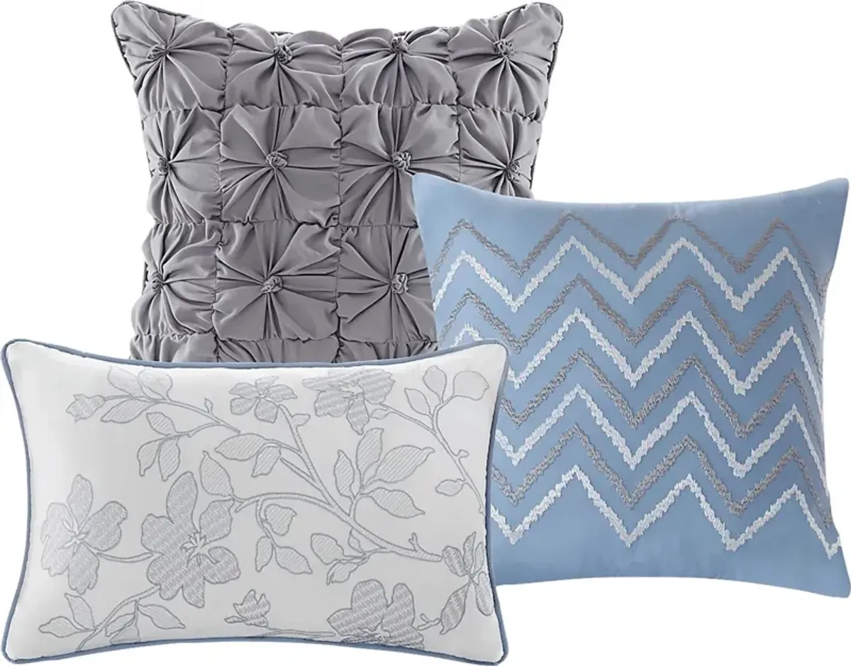 Keudel Blue 6 Pc Full/Queen Coverlet Set