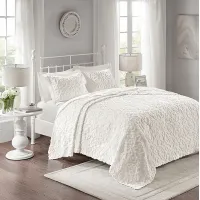 Laussat White 3 Pc Full/Queen Bedspread Set