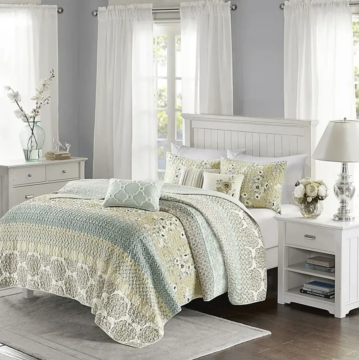 Louque Green 6 Pc Full/Queen Coverlet Set