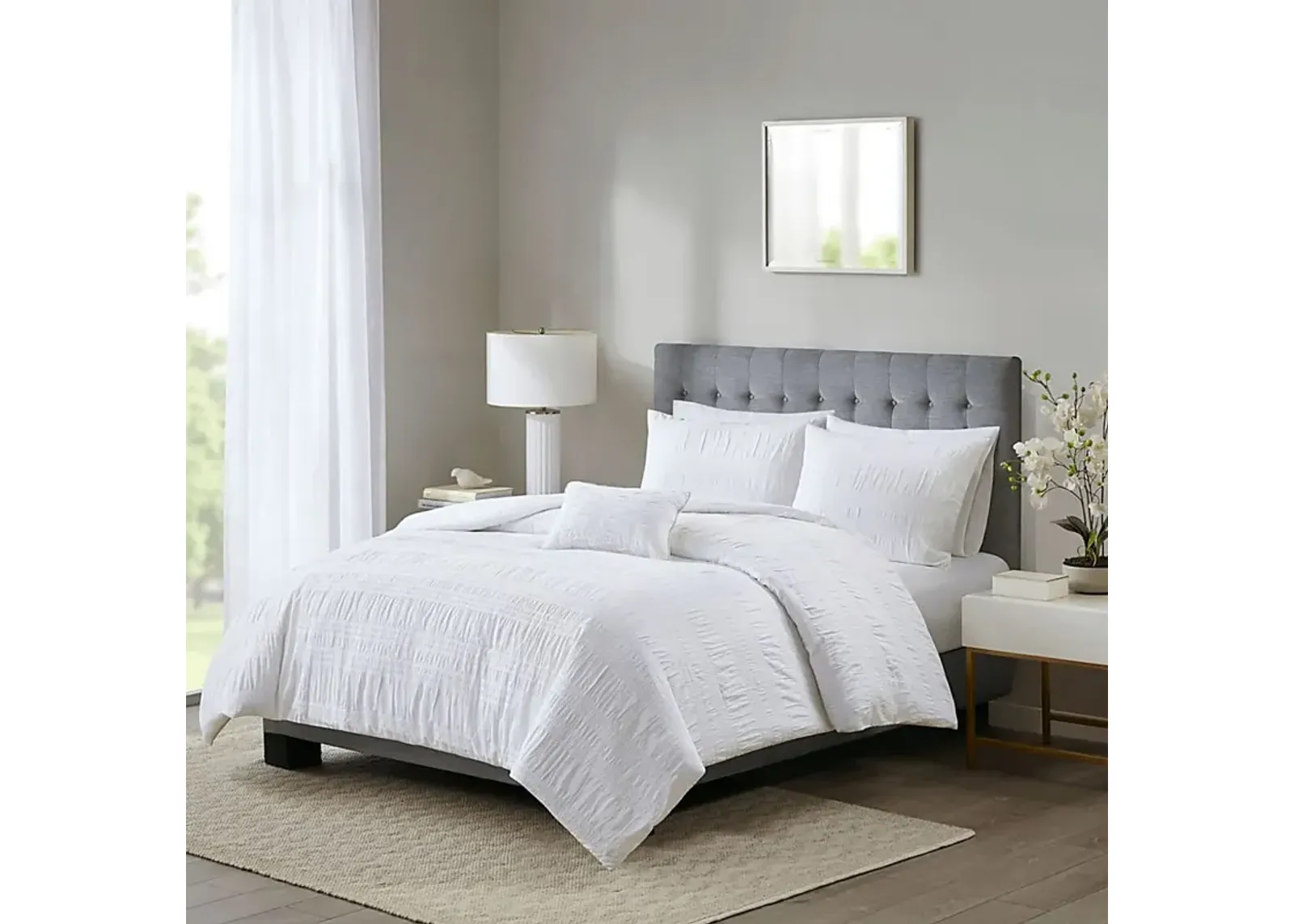 Malodin White 4 Pc Full/Queen Duvet Set