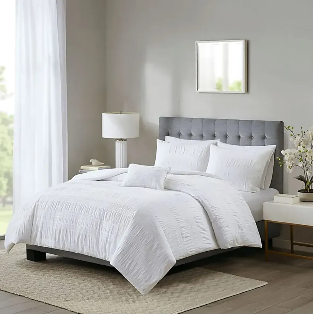 Malodin White 4 Pc Full/Queen Duvet Set