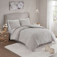 Melpomene Gray 3 Pc King/California King Duvet Set