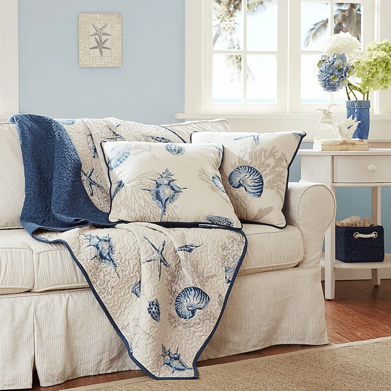 Lafitte Blue Throw Blanket