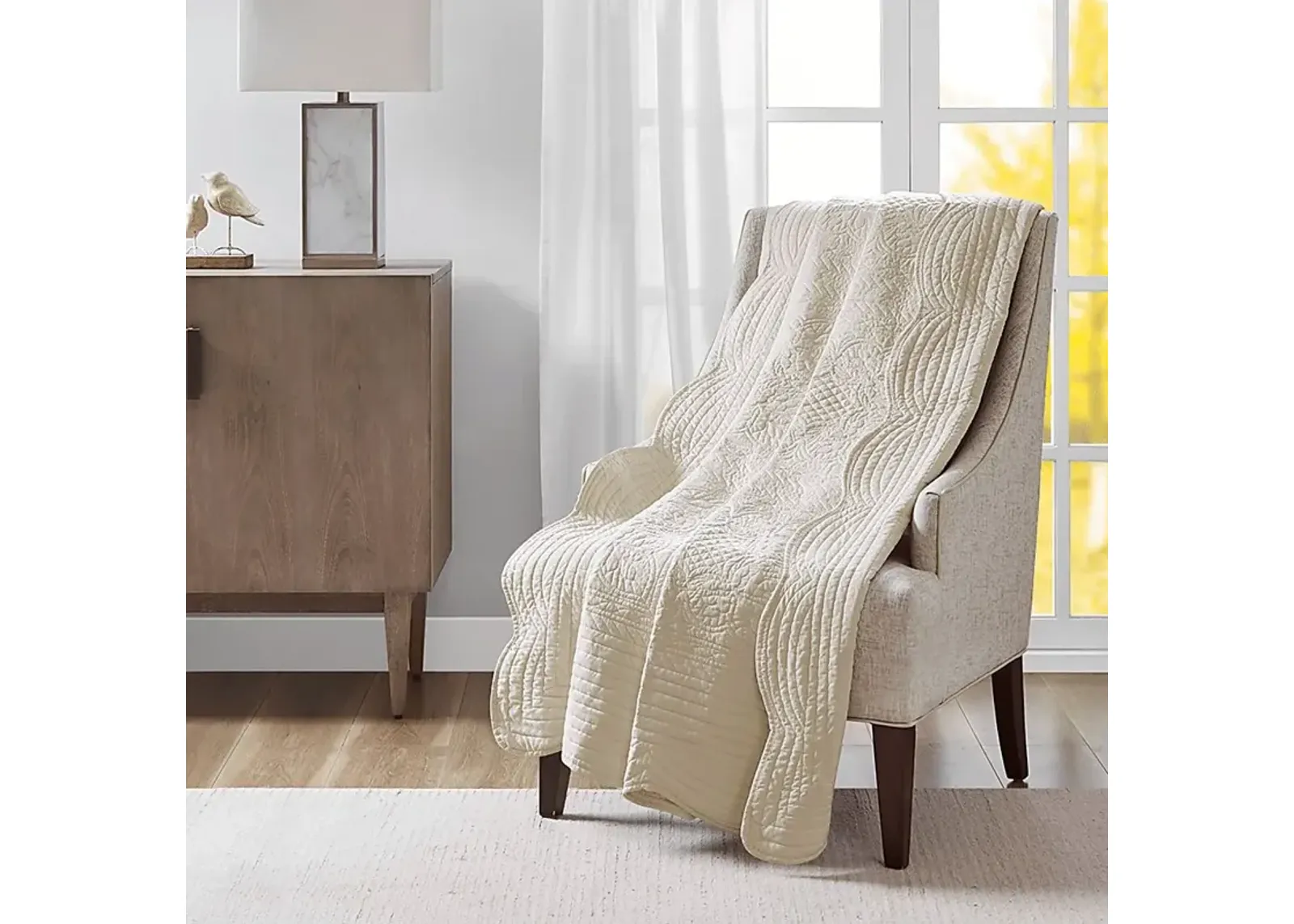 Millaudon Cream Throw Blanket