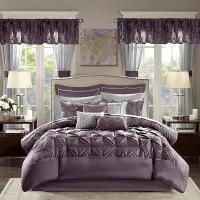 Opelusas Purple 24 Pc California King Bedding Set
