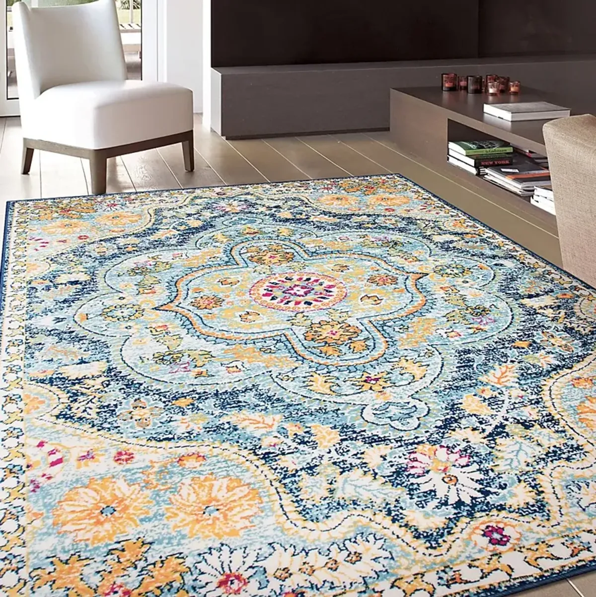 Fayian Navy 5' x 7' Rug