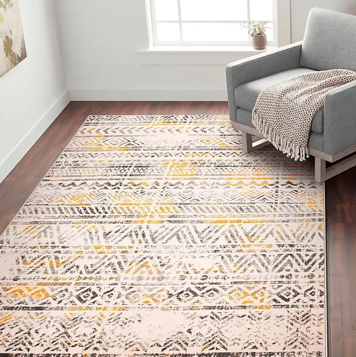 Freyalyn Yellow 5' x 7' Rug