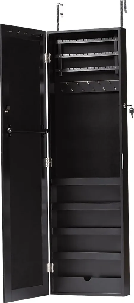 Tifford Black Hanging Jewelry Armoire